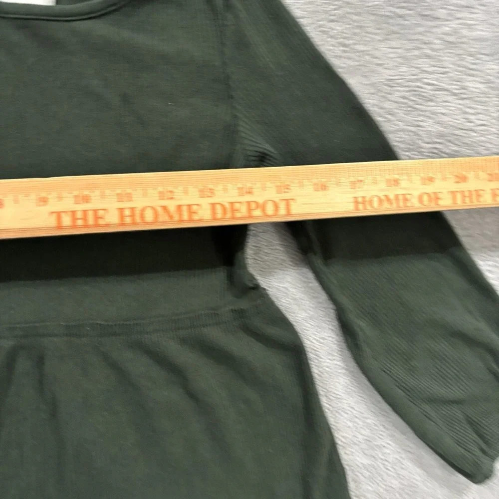 Old Navy Dress Girls Medium (8) Rib knit Tiered Long Sleeve Round Neck Green